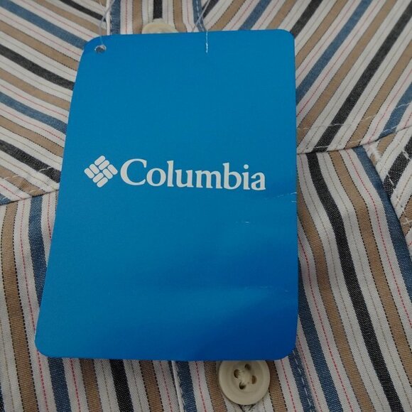 Columbia Short Sleeve Shirt Men's Size S Striped Button Front Stretch Casual - Picture 7 of 9